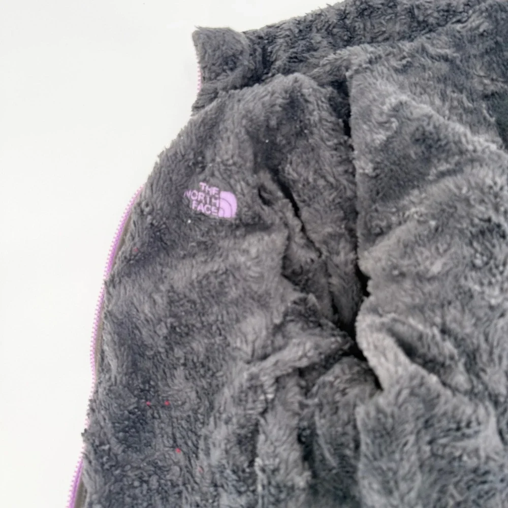 THE NORTH FACE Girls Reversible Mossbud Swirl Puffer Jacket Blue Purple XL 18